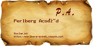 Perlberg Acsád névjegykártya